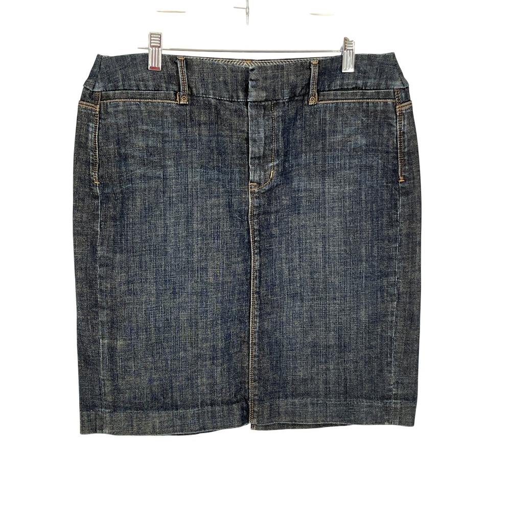 Gap Limited Edition Denim Pencil Skirt 12 Stretch Cotton Short Preppy Office
